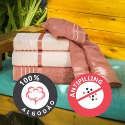 Kit Jogo De Toalhas De Banho Karsten Otto 8 Peças - Castanho e Salmão - 4