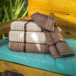 Kit Jogo De Toalhas De Banho Karsten Otto 8 Peças - Castanho e Salmão - 1