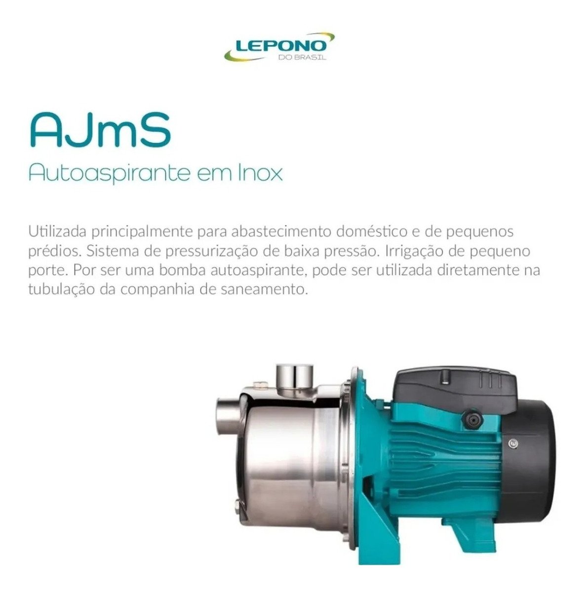 Motobomba Auto Aspirante Inox Ajm75Sl 1 Cv 220V - 4