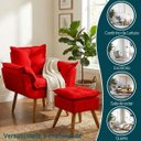 Ver imagem 5 de Kit Poltrona e Puff Alice Decorativa Confortável para Sala Recepção Manicure Quarto Tecido Suede