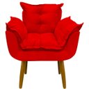 Ver imagem 2 de Kit Poltrona e Puff Alice Decorativa Confortável para Sala Recepção Manicure Quarto Tecido Suede