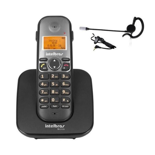 Kit Telefone sem Fio TS 5120 com Fone Ouvido Hc 10 Intelbras - 1