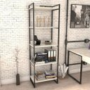 Ver imagem 2 de Kit 3 Estantes Livreiro Multiuso Prisma Estilo Industrial 60cm 5 Prateleiras C08 Snow - Mpozenato