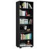 Estante Livreiro Multiuso Portas Pequenas 6 Prateleiras Office Preto Black - Móveis Leão - 1