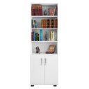 Ver imagem 1 de Estante Livreiro Multiuso Portas Pequenas 6 Prateleiras Office Branco White - Móveis Leão