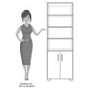 Ver imagem 5 de Estante Livreiro Multiuso Portas Pequenas 6 Prateleiras Office Branco White - Móveis Leão