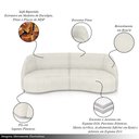 Ver imagem 3 de Sofá Decorativo Sala de Estar Bipartido 288cm Clarke Bouclê Offwhite G45 - Gran Belo