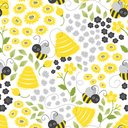 Ver imagem 2 de Papel de Parede Infantil Abelha 1 Arte Destaque 3 Metros