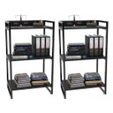 Ver imagem 6 de Kit 2 Estantes Livreiro Multiuso Prisma Estilo Industrial 60cm 3 Prateleiras C08 Preto Onix -