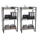 Ver imagem 1 de Kit 2 Estantes Livreiro Multiuso Prisma Estilo Industrial 60cm 3 Prateleiras C08 Snow - Mpozenato