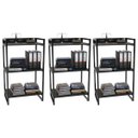 Ver imagem 1 de Kit 3 Estantes Livreiro Multiuso Prisma Estilo Industrial 60cm 3 Prateleiras C08 Preto Onix -