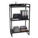 Ver imagem 3 de Kit 3 Estantes Livreiro Multiuso Prisma Estilo Industrial 60cm 3 Prateleiras C08 Preto Onix -