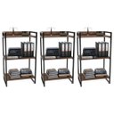 Ver imagem 1 de Kit 3 Estantes Livreiro Multiuso Prisma Estilo Industrial 60cm 3 Prateleiras C08 Nogal - Mpozenato
