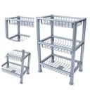 Ver imagem 4 de Fruteira de Plástico 3 Andares Retangular Empilhável Cinza