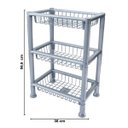 Ver imagem 2 de Fruteira de Plástico 3 Andares Retangular Empilhável Cinza