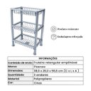 Ver imagem 3 de Fruteira de Plástico 3 Andares Retangular Empilhável Cinza