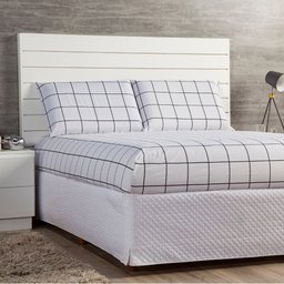 Kit Jogo de Cama Lençol Cama Queen + Fronhas Listradas Atual 3 Peças - 1