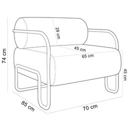 Kit 02 Poltronas Decorativa Pés Industrial Moscou L02 Pied Poule - Lyam Decor - 5