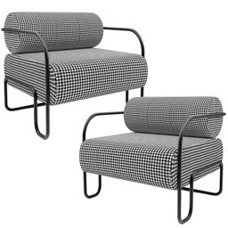 Kit 02 Poltronas Decorativa Pés Industrial Moscou L02 Pied Poule - Lyam Decor - 1