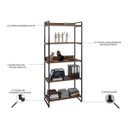 Ver imagem 4 de Kit 3 Estantes Livreiro Multiuso Prisma Estilo Industrial 80cm 5 Prateleiras C08 Nogal - Mpozenato
