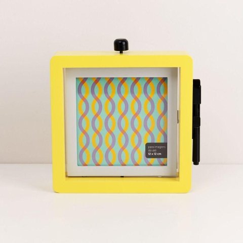 Porta Retrato Giratorio Amarelo 12x12 Cm