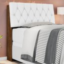 Ver imagem 1 de Cabeceira Box Isabella Solteiro Fixação no Box MDF-MDP Estofada Malbec Branco Framar