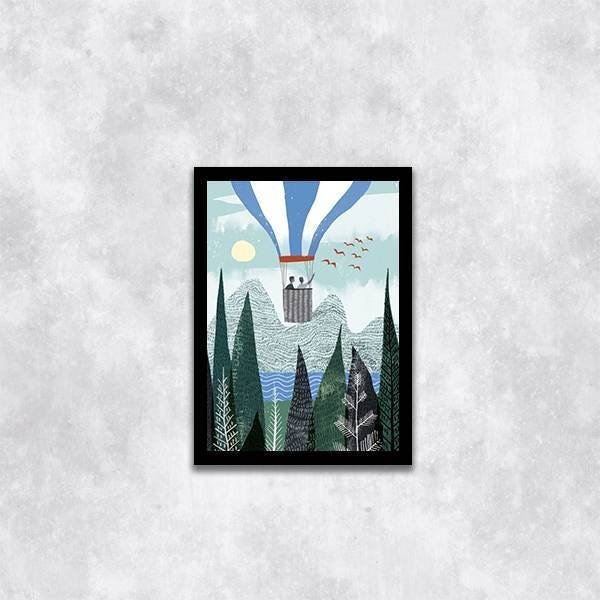 Quadro Decorativo Figurativo Paisagem com Balão - 1