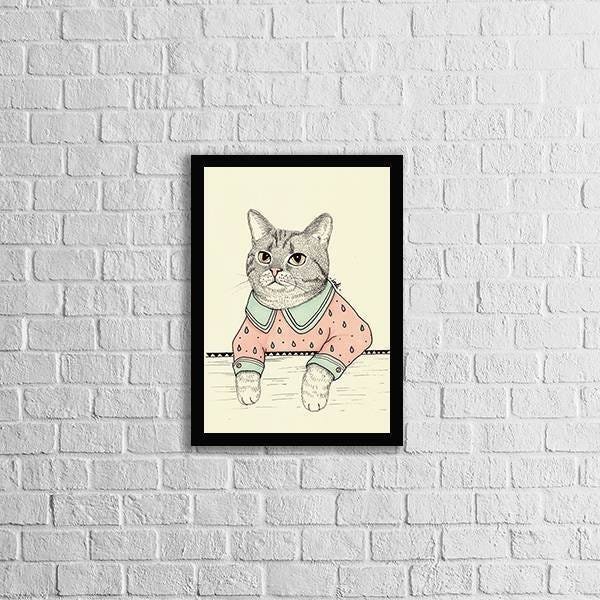 Quadro Decorativo Gatinha Vintage - 1