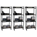 Ver imagem 1 de Kit 3 Estante Livreiro Prisma Estilo Industrial 60cm 4 Prateleiras C08 Preto Onix - Mpozenato