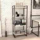 Ver imagem 2 de Kit 3 Estante Livreiro Multiuso Prisma Estilo Industrial 60cm 4 Prateleiras C08 Snow - Mpozenato
