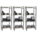 Ver imagem 1 de Kit 3 Estante Livreiro Multiuso Prisma Estilo Industrial 60cm 4 Prateleiras C08 Snow - Mpozenato