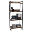 Ver imagem 3 de Kit 3 Estante Livreiro Prisma Estilo Industrial 60cm 4 Prateleiras C08 Nogal - Mpozenato