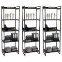 Ver imagem 1 de Kit 3 Estantes Livreiro Multiuso Prisma Estilo Industrial 60cm 5 Prateleiras C08 Preto Onix -