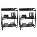 Ver imagem 1 de Kit 2 Estantes Livreiro Multiuso Prisma Estilo Industrial 80cm 3 Prateleiras C08 Preto Onix -