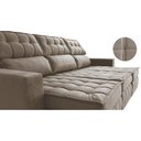 Ver imagem 4 de Sofá Retrátil e Reclinável 2.50m Molas Ensacadas e Costura Tripla Cama inBox Nobre Suede Bege