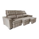 Ver mais imagens de Sofá Retrátil e Reclinável 2.50m Molas Ensacadas e Costura Tripla Cama inBox Nobre Suede Bege