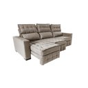 Ver imagem 7 de Sofá Retrátil e Reclinável 2.50m Molas Ensacadas e Costura Tripla Cama inBox Nobre Suede Bege