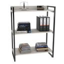 Ver imagem 3 de Kit 2 Estantes Livreiro Multiuso Prisma Estilo Industrial 80cm 3 Prateleiras C08 Snow - Mpozenato