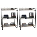 Ver imagem 1 de Kit 2 Estantes Livreiro Multiuso Prisma Estilo Industrial 80cm 3 Prateleiras C08 Snow - Mpozenato