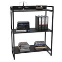 Ver imagem 3 de Kit 3 Estantes Livreiro Multiuso Prisma Estilo Industrial 80cm 3 Prateleiras C08 Preto Onix -