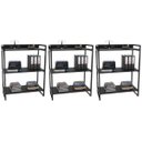 Ver imagem 1 de Kit 3 Estantes Livreiro Multiuso Prisma Estilo Industrial 80cm 3 Prateleiras C08 Preto Onix -
