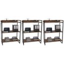 Ver imagem 1 de Kit 3 Estantes Livreiro Multiuso Prisma Estilo Industrial 80cm 3 Prateleiras C08 Nogal - Mpozenato