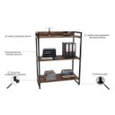 Ver imagem 4 de Kit 3 Estantes Livreiro Multiuso Prisma Estilo Industrial 80cm 3 Prateleiras C08 Nogal - Mpozenato
