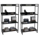 Ver imagem 1 de Kit 2 Estantes Livreiro Multiuso Prisma Estilo Industrial 80cm 4 Prateleiras C08 Preto Onix -