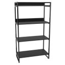 Ver imagem 6 de Kit 2 Estantes Livreiro Multiuso Prisma Estilo Industrial 80cm 4 Prateleiras C08 Preto Onix -