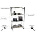 Ver imagem 4 de Kit 2 Estantes Livreiro Multiuso Prisma Estilo Industrial 80cm 4 Prateleiras C08 Snow - Mpozenato