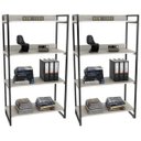 Ver imagem 1 de Kit 2 Estantes Livreiro Multiuso Prisma Estilo Industrial 80cm 4 Prateleiras C08 Snow - Mpozenato
