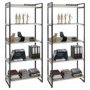 Ver imagem 1 de Kit 2 Estantes Livreiro Multiuso Prisma Estilo Industrial 80cm 5 Prateleiras C08 Snow - Mpozenato