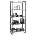 Ver imagem 3 de Kit 2 Estantes Livreiro Multiuso Prisma Estilo Industrial 80cm 5 Prateleiras C08 Snow - Mpozenato