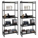Ver imagem 1 de Kit 2 Estantes Livreiro Multiuso Prisma Estilo Industrial 80cm 5 Prateleiras C08 Preto Onix -